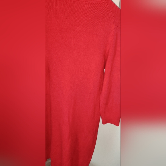 Tommy Bahama sweater dress Sz M Full Zip Red - Picture 4 of 5
